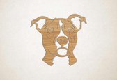 Wanddecoratie - Hond - Engelse Stafford 4 - XS - 25x27cm - Eiken - muurdecoratie - Line Art