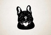 Wanddecoratie - Hond - Franse bulldog 5 - L - 101x75cm - Zwart - muurdecoratie - Line Art
