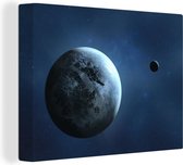 Canvas Schilderij Een illustratie van een planeet - 120x90 cm - Wanddecoratie