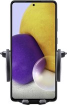Shop4 - Samsung Galaxy A72 Autohouder Verstelbare CD Houder Zwart met Draaiklem Zwart