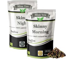 Slim Teatox - 28 dagen afslank en detox kuur - optimaal gewichtsverlies - 2 soorten Natuurlijke thee