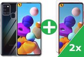 Samsung A21s Hoesje | Siliconen Hoesje Transparant | 2 stuks Screenprotector | Samsung A21s Hoesje | Samsung A21s Screenprotector | Screenprotector Samsung A21s | Siliconen Hoesje Samsung A21