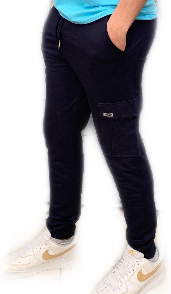 Embrator mannen Joggingbroek met cargozak donkerblauw maat 3XL