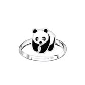 Joy|S - Zilveren Panda ring verstelbaar - pandabeer