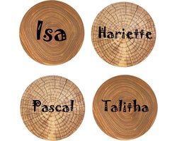 Placemats gepersonaliseerd met uw eigen tekst of ontwerp - Hout style - diameter 38cm