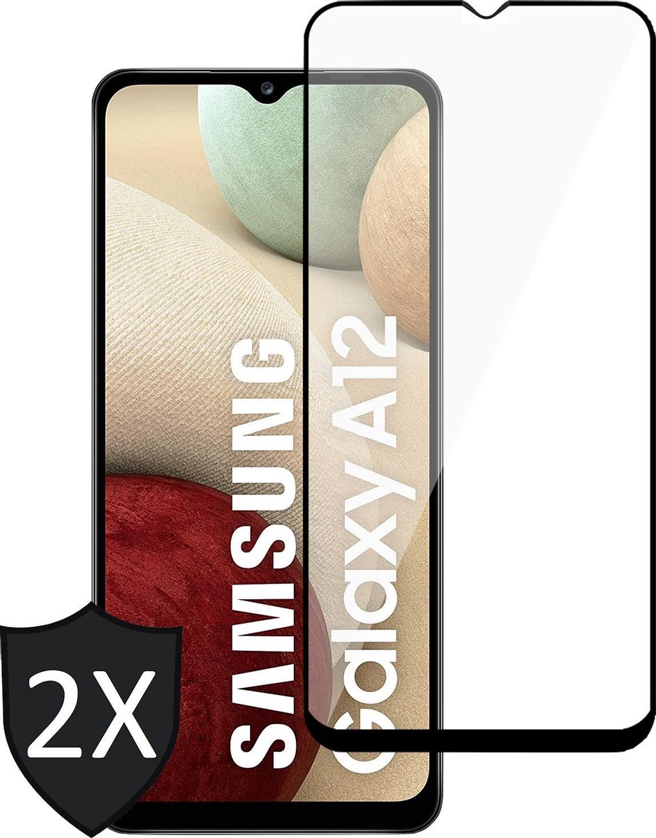 Screenprotector geschikt voor Samsung A12 - 2x FullGuard Glas Screen Protector