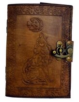 Celtic Wolf and Moon Leather Journal