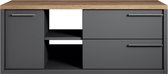 Wastafelkast Vermont 120cm - mat grijs met bamboo - kast zonder wastafels