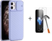 GSMNed – iPhone 12 Mini Paars – hoogwaardig siliconen Case Paars – iPhone 12 Mini Paars – hoesje voor iPhone Paars – shockproof – camera bescherming – met screenprotector iPhone 12 Mini