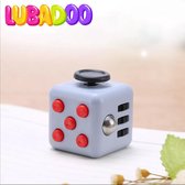 Lubadoo® - Friemelkubus - Infinity Cube Fidget Toy - Figet Toys - Fidet Toys -Grijs / Rood