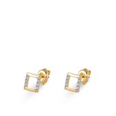 Gouden oorknoppen met zirkonia EDD01-3837