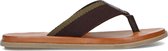 Manfield - Heren - Donkergroene canvas slippers - Maat 46