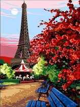 Schilderen op Nummer - Parijs / Eiffeltoren - Painting by Numbers - 50x40 cm - Complete Set