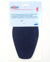 Pronty - 2 opstrijkbare souplesse suede look elleboogstukken blauw marine - pads voor elleboog opstrijkbaar en machinewasbaar