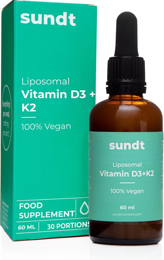 Beschikbaar op sundt.de - Vitamine D3 + K2 Supplement Liposomaal van Sundt© 60 ml - 100% Vegan - Glutenvrij - Suikervrij - Vitamine D voor volwassenen