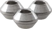 Stainless Steel Kralen (4 x 2 mm) Antiek Zilver (50 Stuks)