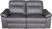 LEONARA 3-zitsbank inclusief 2 elektrische relax - Bruin leer - L 204 x D 96 x H 102 cm