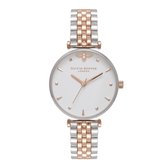 Olivia Burton Queen Bee t-Bar bracelet Silver & Rosegold watch - Dameshorloge - OB16AM93 - Zilverkleurig - Roségoud - RVS horlogeband - 30 MM