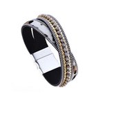 Crossed and Locked Touw armband - Grijs / 19,5cm