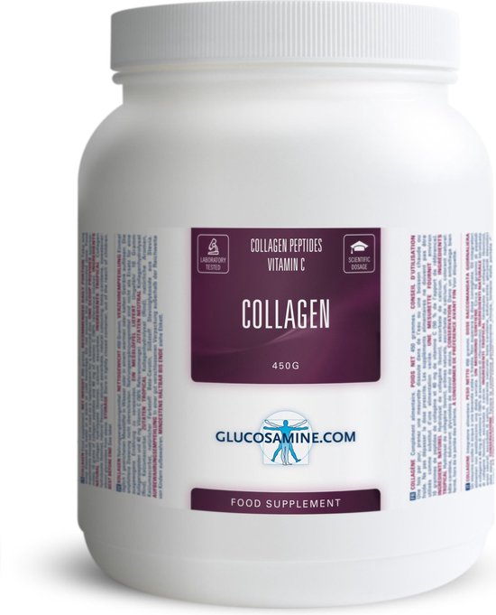 Glucosamine.com - Collageen Poeder - Zeer voordelige grootverpakking (450 gram) - De lijm van het lichaam - Naturel