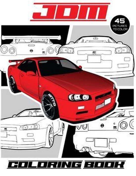 JDM Coloring Book Features 45 pictures of Japanese Domestic Market