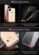 Urban Landscape Iphone 12/ 12 pro Metal Magnetic Adsorption case| Golden - Iphone 12/ 12 pro Double-Sided Tempered glass Magnet Case& screen protector - Golden - Easy to install