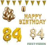 84 jaar Verjaardag Versiering Pakket Goud