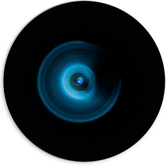 Forex Wandcirkel - Abstracte Blauwe Cirkel - 70x70cm Foto op Wandcirkel (met ophangsysteem)