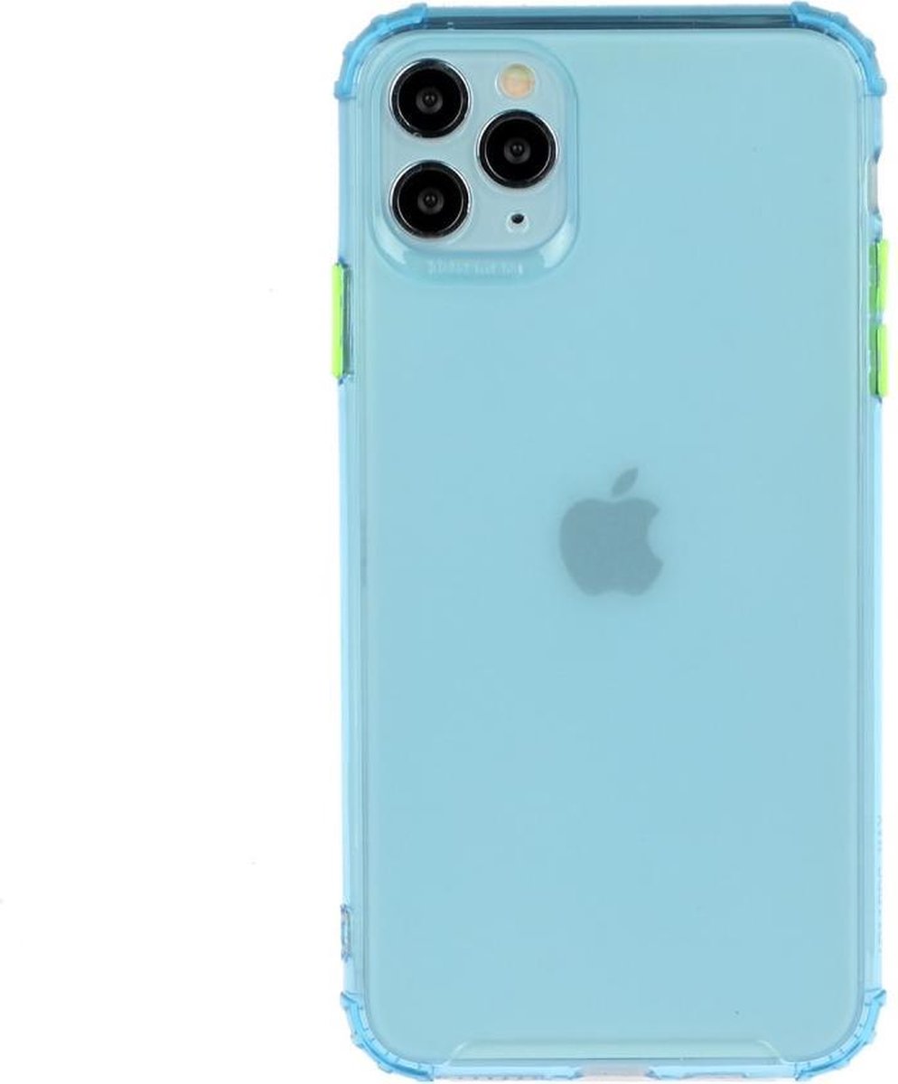 Hoesje iPhone 12 / iPhone 12 Pro - Siliconen hoesje - blauw / geel