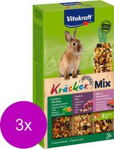 Vitakraft Konijn Kracker 3in1 - Konijnensnack - 3 x Noten&Bosbessen&Groente