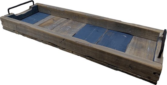 vrije tijd noot Aardbei Houten dienblad 58cm langwerpig houten dienblad blauwtint | GerichteKeuze |  bol.com