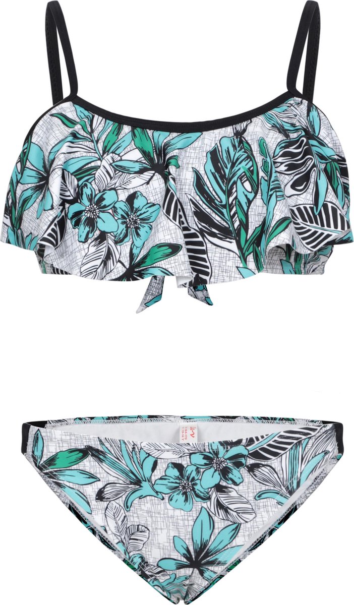 Bikini met volant top Jungle bloemen 152-158