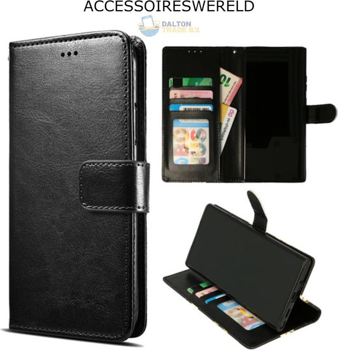 Bookcase Zwart - Oppo A5 2020 / A9 2020 - Portemonnee hoesje