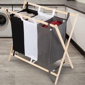 Pippa Design Wasmand met 3 vakken 128 L