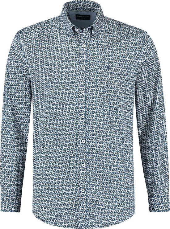 Chris Cayne - Overhemd - Lange Mouw - Allover print - Heren - Blauw - Maat  M | bol.com