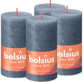 Bolsius - Rustieke Kaars - Blauw - 13cm - 4 stuks