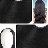 U-part Wig Clip In Extensions 200gram 70cm kleur 1 zwart 3/4 pruik