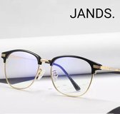 JANDS. NR.2 - Computerbril - Blauw Licht Bril - Blue Light Glasses - Beeldschermbril - Tegen Vermoeide Ogen - Zonder Sterkte - Unisex - Zwart/Goud - Met Gratis Accessoires