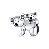 Koala met baby bead | bead | Zilverana | geschikt voor Biagi , Pandora , Trollbeads armband | 925 zilver