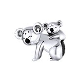 Koala met baby bead | bead | Zilverana | geschikt voor alle bekende merken bedel armbanden | 925 zilver | moederdag