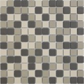 0,9m² -Mozaiek London Vierkant Grijs mix 2,3x2,3