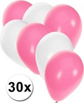 Ballonnen  Licht roze/ Wit 30 stuks, 100 % Biologische afbreekbaar,  Geboorte meisje,  Feest, Themafeest, Verjaardag