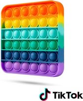 Pop it fidget toy - Regenboog Vierkant met Simple dimple - Tiktok trend