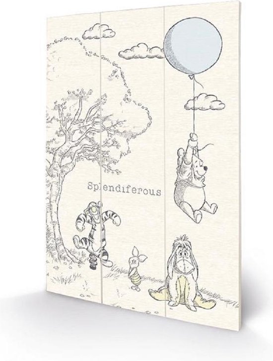 Disney Classics - Winnie the Poeh Houten Wandbord - 29,5 x 20 cm