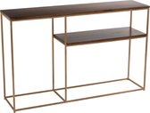 J-Line Console Rafi 2Planken Ijzer/Mango Hout Goud/Donker Bruin