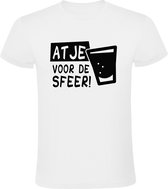 Atje voor de sfeer Heren t-shirt | feest | festival | alcohol | bier | wijn | grappig | cadeau | Wit