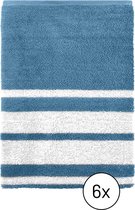 EM Kitchen Keukendoek Gestreept Blauw met ophanglus 50x50cm - 6 stuks