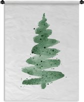 Wandkleed Kerst illustraties - Kerstillustratie kerstboom Wandkleed katoen 60x80 cm - Wandtapijt met foto
