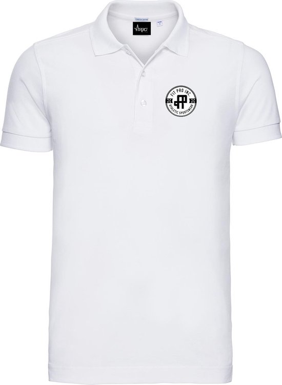 FitProWear Slim-Fit Polo Heren - Wit - Maat M - Poloshirt - Sportpolo - Slim Fit Polo - Slim-Fit Poloshirt - T-Shirt - Katoen polo - Polo -  Getailleerde polo heren - Getailleerd poloshirt - Witte polo