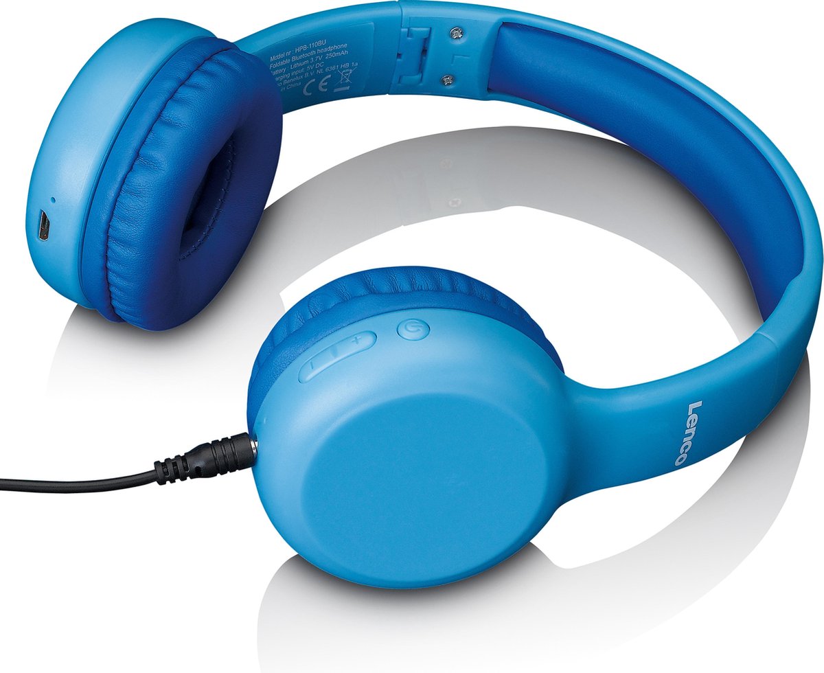 Vlucht Savant Oneindigheid Lenco HPB-110BU - Vouwbare kinder Bluetooth hoofdtelefoon - Blauw | bol.com